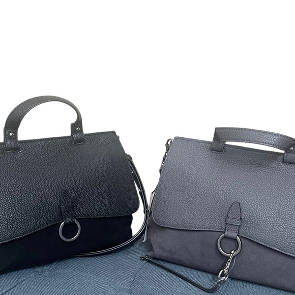 NOT FOR SALE New! Rebecca Minkoff Medium Keith
Flap Suede & Leather Satchel
BLAC - Picture 13 of 16